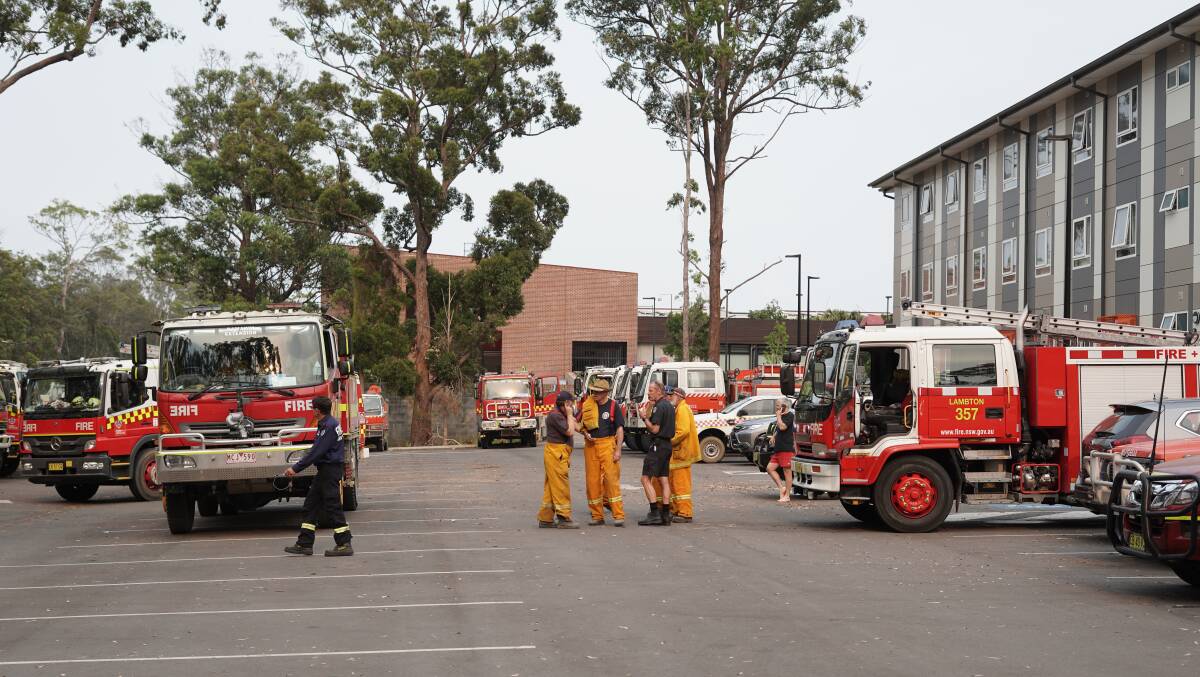 DIFFERENT: Fire trucks filled the on campus student parking car park.