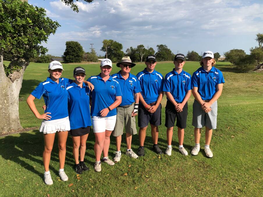 Great work: Junior team members of the Lower North Coast District Golf Association (LNCDGA) with their manager Howard Burrows (centre). 