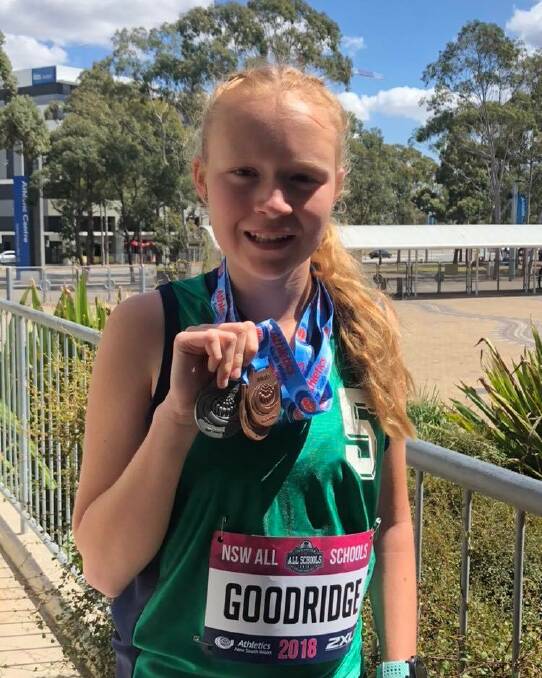 High achiever: Madelaine came second in shot put, third in long jump, third in discus, eighth in the 100m and ninth in the 200 metre  at the 2018 2XU NSW All Schools Championships. Photo: supplied .