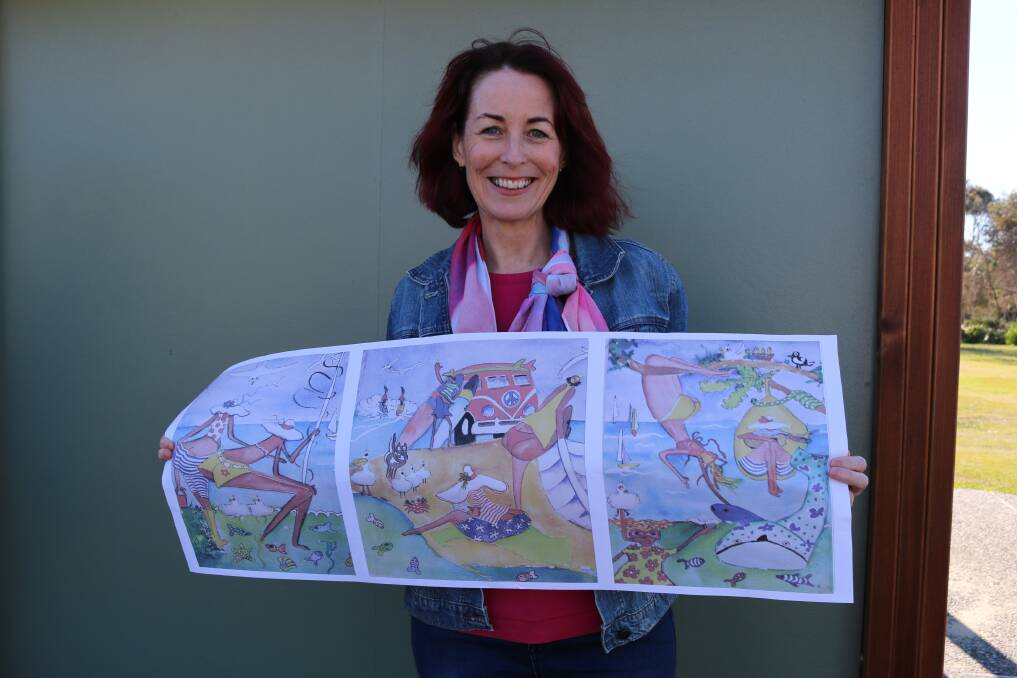Winner: Kim McLean's mural design incorporates everything she loves about Bonny Hills. Photo: supplied. 