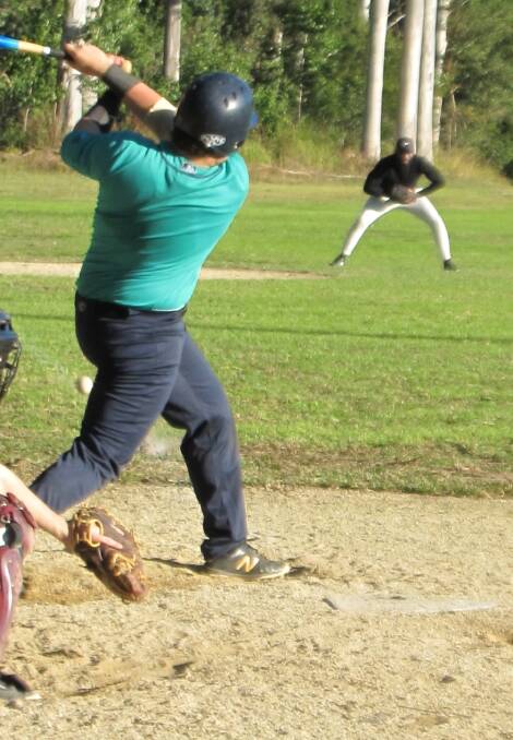 Strong hit: Mariners' batter smashes the ball. Photo: supplied. 