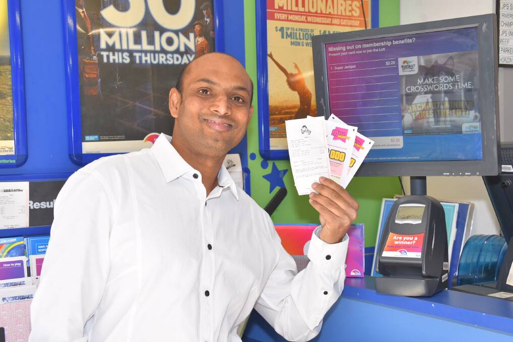Hoping for a streak: Bonny View Store owner Hari Padmanabha said the store was excited to have sold a first prize winning entry.