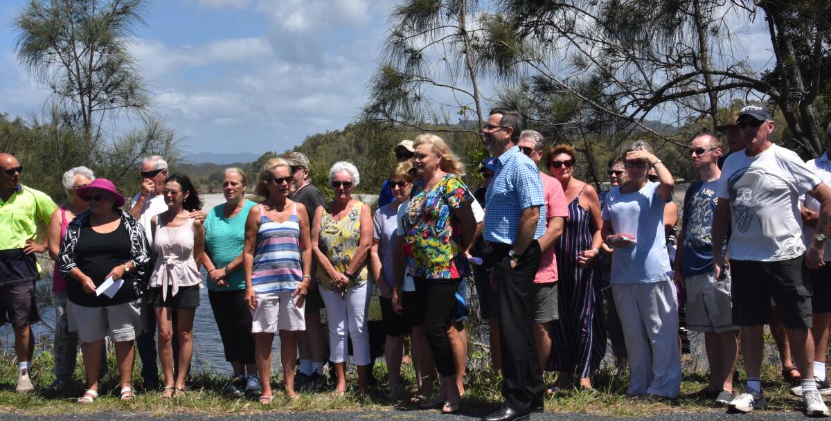 Call for action: Concerned community members came together on Monday, March 4 to voice their concerns about the health of Lake Cathie. 