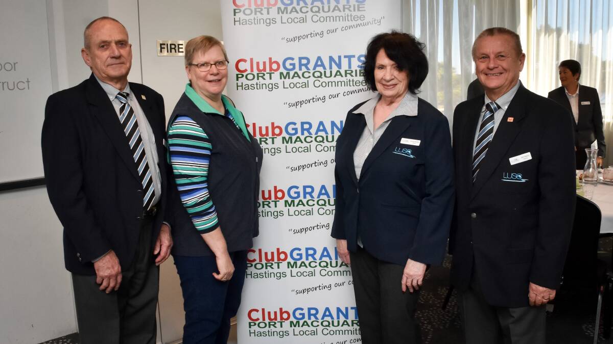Laurieton United Services Club's Ken Whyte, Karen McKay from St Josephs Early Childhood Services, LUSC's Anne Burton and Jim Henry.