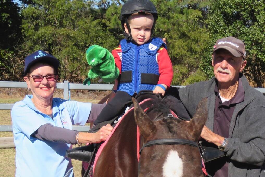 Kendall RDA's youngest rider Ethan enjoys his time on his favourite horse. Photo: Kendall RDA.