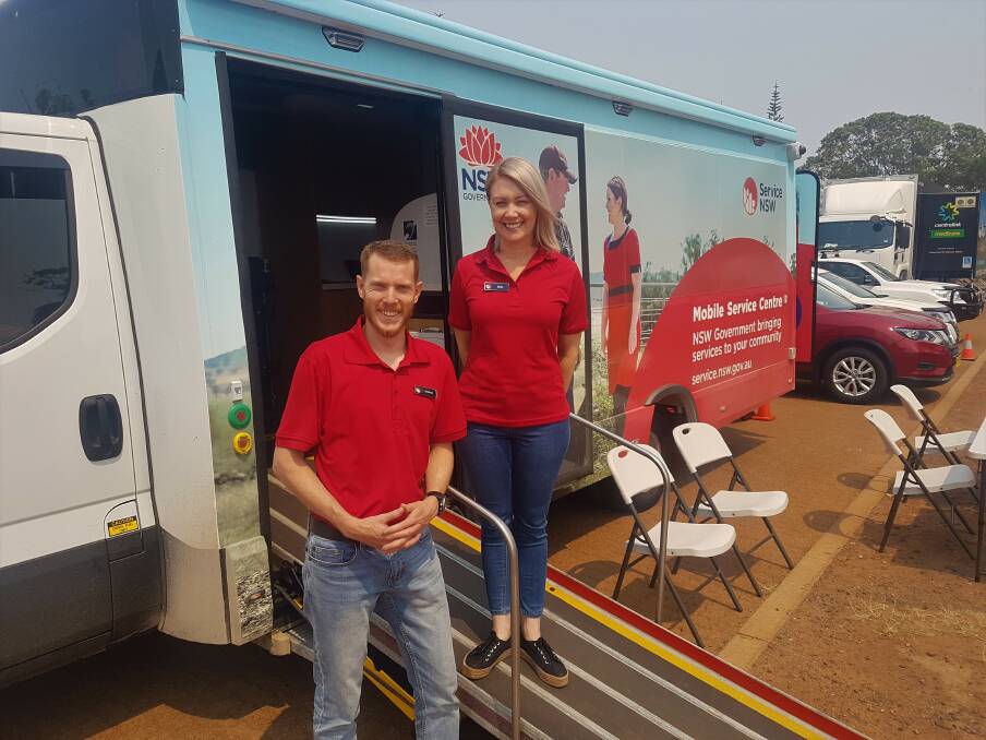 ON THE ROAD: Service NSW staff Andrew McDonald and Kylie Moss in Port Macquarie.