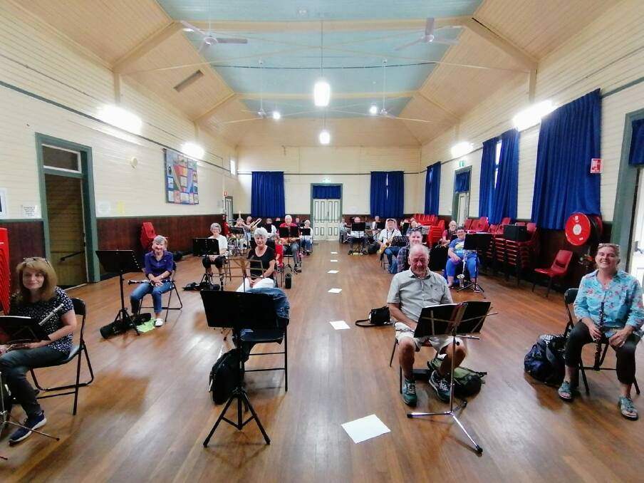 PREPARING FOR THE FESTIVE EVENT: Camden Haven Community Bands in mid rehearsals. Photo: Supplied/CHCB.