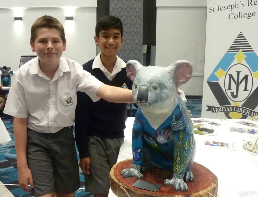 Koala conservation: St Joseph's Regional College students Jack Friend and Heo Ignacio are proud of the college's Koala Smart entry.
