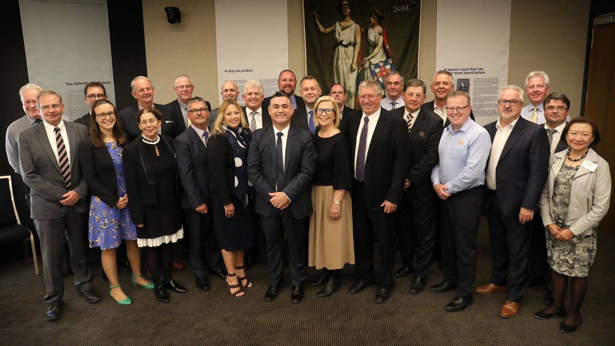 Working together: Port Macquarie-Hastings Council general manager Craig Swift-McNair and mayor Peta Pinson were among the Regional Cities NSW representatives to meet with Deputy Premier John Barilaro.