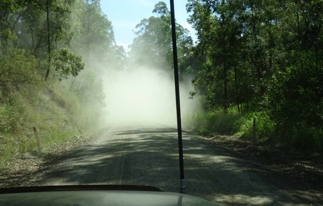 Motorists must deal with "blinding dust" on Bril Bril Road. Photo: Supplied