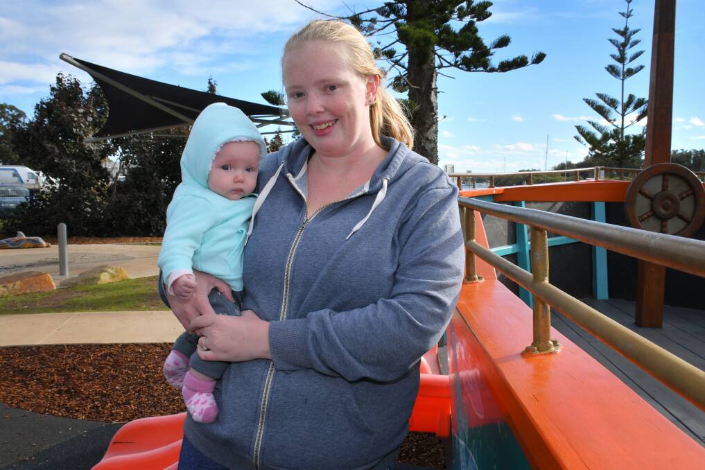 Family matters: New mum Lucy Bingemann, with her four-month-old daughter Skyler, will keep an eye on the state budget. Photo: Ivan Sajko