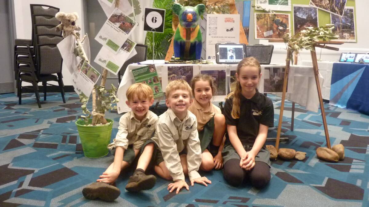 The Nature School Primary students James, Cooper Rayward and Elsie and Anwen Pullen share their knowledge about koalas.
