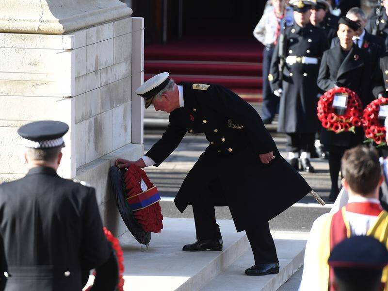 The British royals have turned out in full force to mark Remembrance Sunday at London's Whitehall.