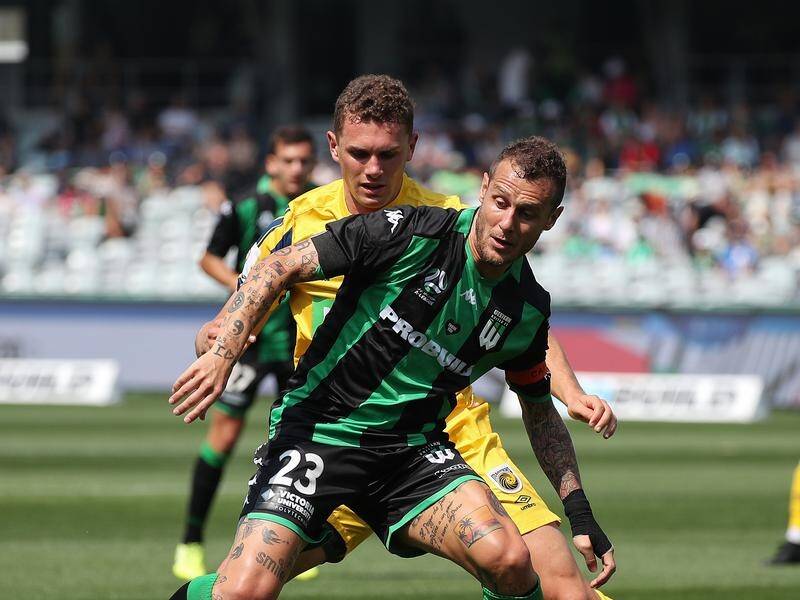 Western United's Alessandro Diamanti (front) has been injured in his side's win over Central Coast.