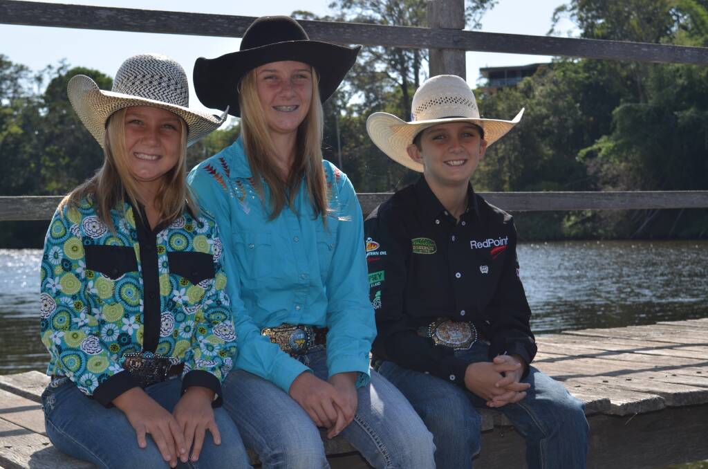 Talented family: Franki, Bobbi and Levi Ward will compete at the ABCRA National Finals held in Tamworth next week. Photo: Callum McGregor.