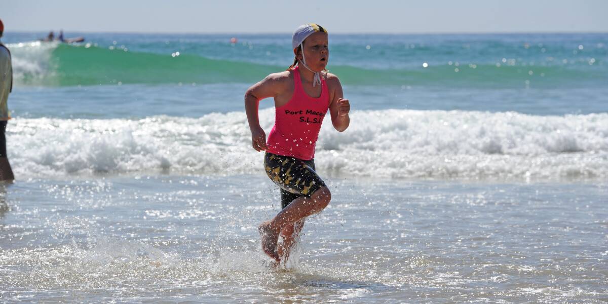 Water run: Zake Morris from Port Macquarie competiting at a branch carnival last year.