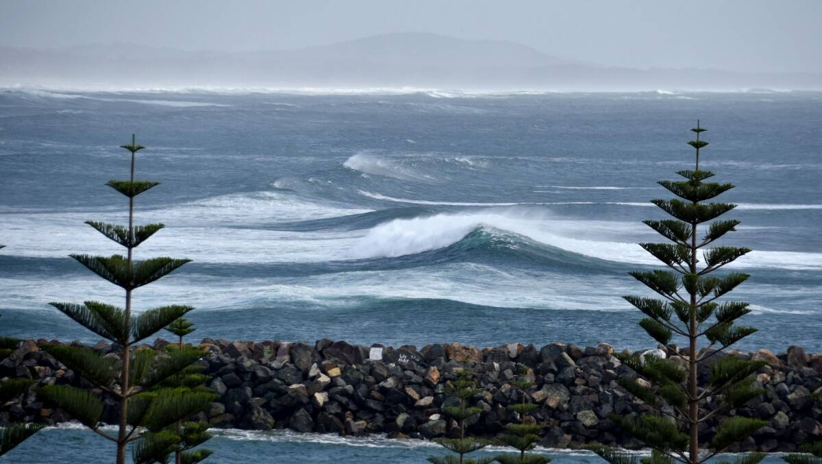 Big waves: Large and dangerous conditions at Town Beach and the North Shore. All beaches remain close. Photo: Matt Attard