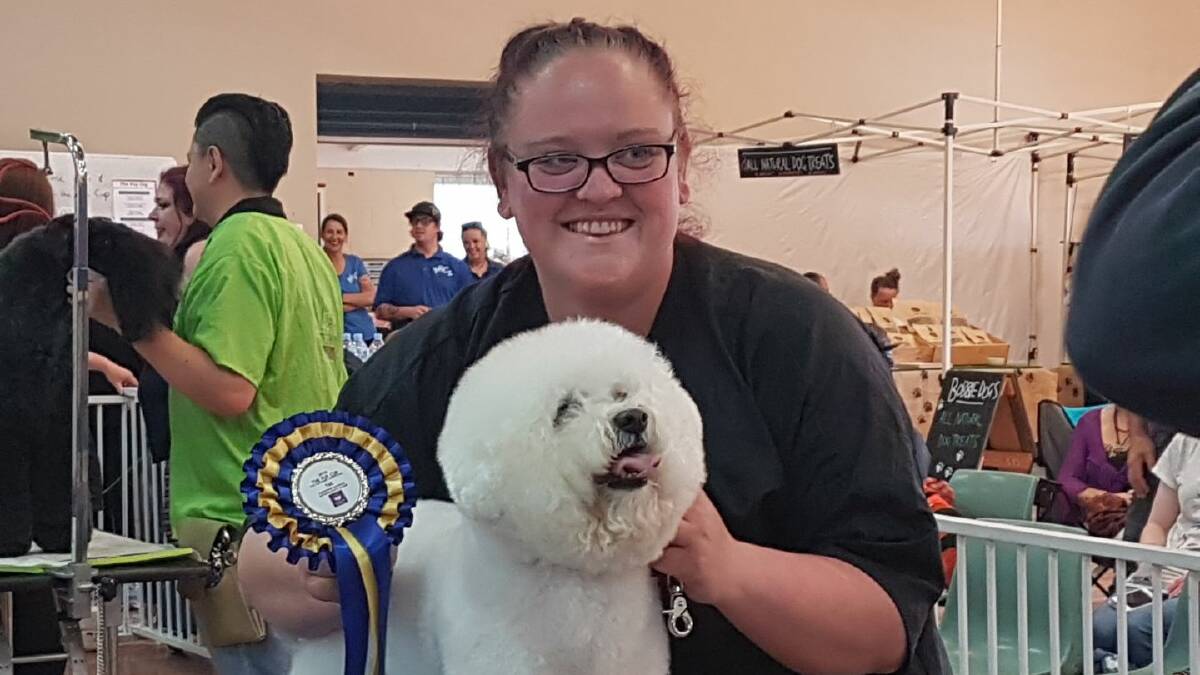 Top spot: Emily Petersen won first prize with Polly at the Coffs Harbour Pup Cup. Photo: supplied