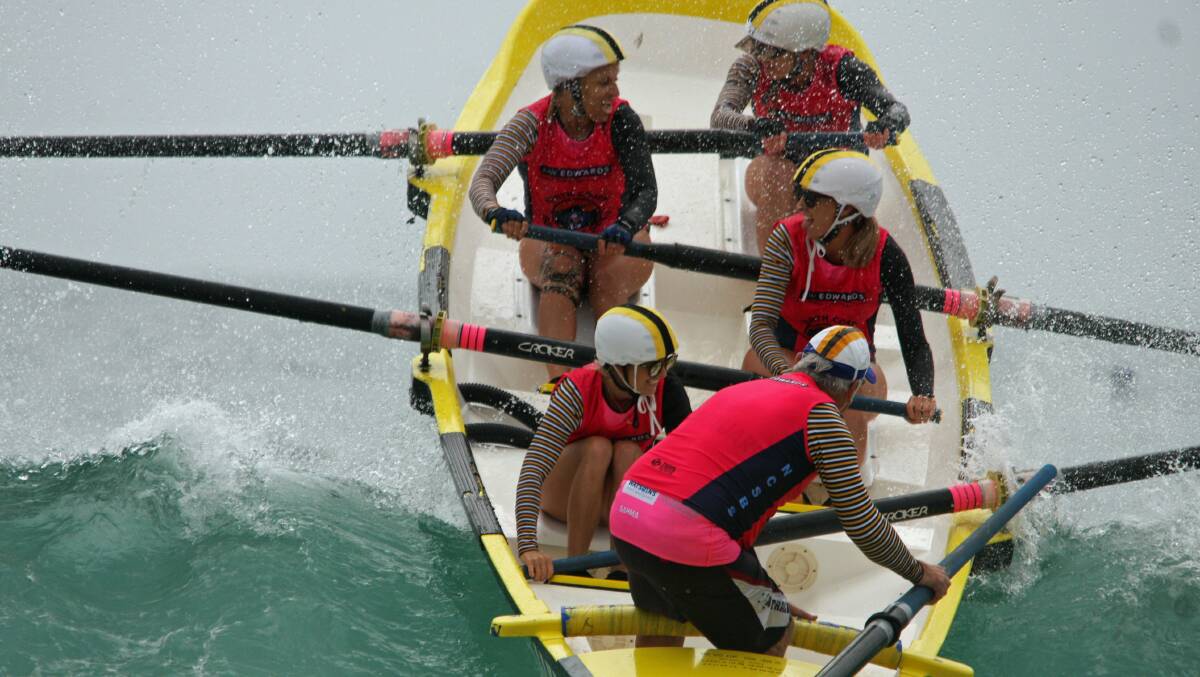 The Port Macquarie surf boat women's A grade crew.